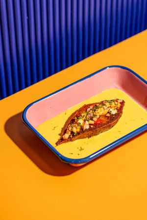 Patate Lé La - 

Roasted Sweat potato with peanut and coco sauce at OTÉ in Paris