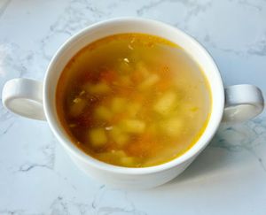 Vegetable soup at Al Khan Restaurant in Sharjah
