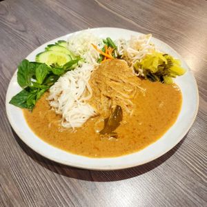 Thai cuisine 100% vegan kitchen 
Ka nom chin nam ya at YOD in Haymarket