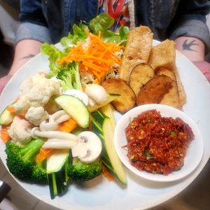 Namprik with mix vegetables 🥰 at YOD in Haymarket