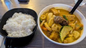 Massaman curry and rice. at YOD in Haymarket