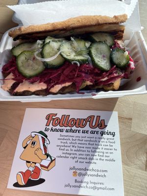 Chick pea fritter sandwichh  at Jolly Sandwich Company - Pop Up in Durham