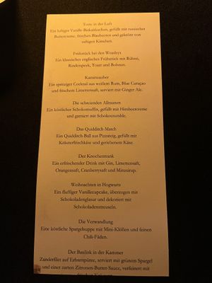 Menü  at Eat The Film in Hamburg