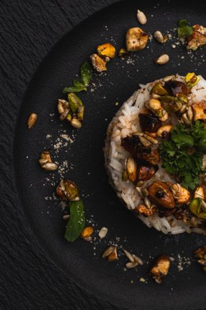Oriental Rice with Seitan at Fusión V in Mexico City