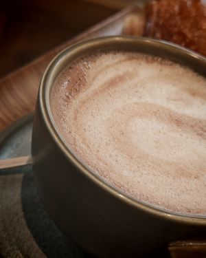 Hot chocolate with almond milk at Land & Monkeys - Grands Boulevards in Paris
