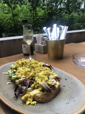 Vegan scrambled egg- super   at Zelen in Belgrade
