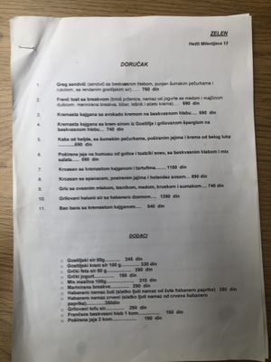 The menu is sadly still only in Serby but the workers speak good English .  at Zelen in Belgrade