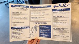 Menu side 2 at FiKA in Grand Rapids