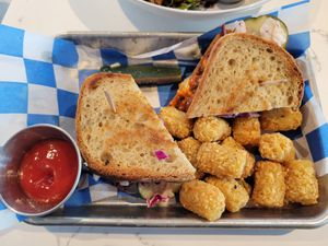 Hot Chik'n Sando at FiKA in Grand Rapids