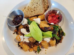 Tofu scramble at FiKA in Grand Rapids