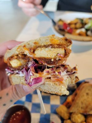 Hot chickn sando at FiKA in Grand Rapids