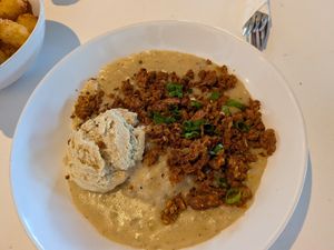 Biscuit and gravy at FiKA in Grand Rapids