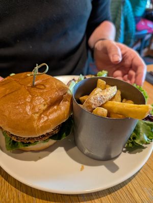 Beetroot burger at The Winking Owl in Aviemore