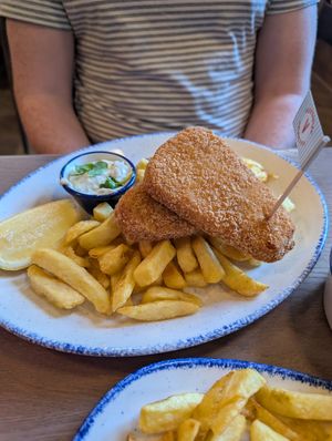Vegan fish and chips at Landy's Fish and Chips in Edinburgh