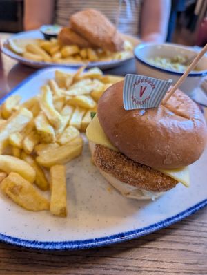 Vegan fish burger at Landy's Fish and Chips in Edinburgh