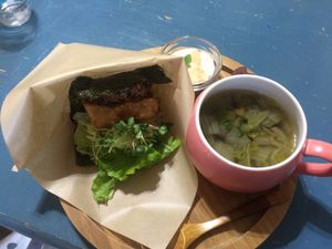 Set meal (not lunch hours) at Mugi Cafe in Inuyama