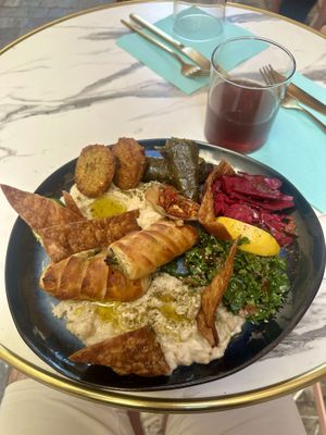 Vegan platter  at Dr Mezze in Cannes