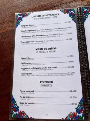 Vegetarian Menu   at Pacuare Mountain Lodge in Cartago