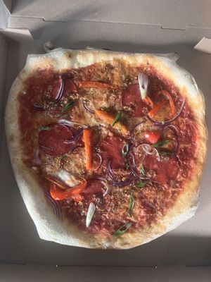 Peperoni pizza  at Vegan Pizza Bar  in Utrecht