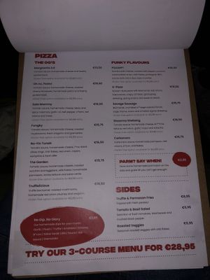 pizza menu  at Vegan Pizza Bar  in Utrecht