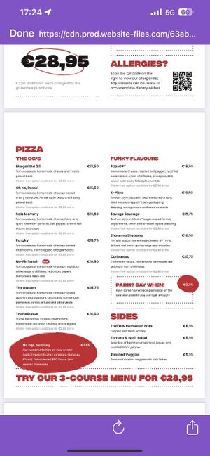 Pizza menu  at Vegan Pizza Bar  in Utrecht