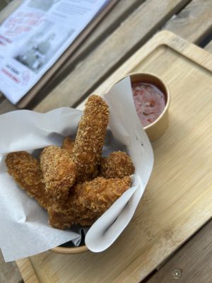 Pre Tendies with Arrabiata Dip 8,55€  at Vegan Pizza Bar  in Utrecht
