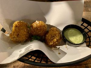 Arancini, part of the December deal. It’s really good, with mushroom risotto at Vegan Pizza Bar  in Utrecht