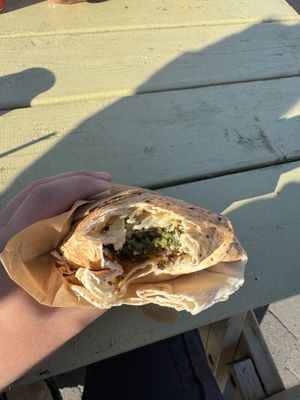 falafel wrap with coleslaw and various veg   at Frank's   in Strandhill