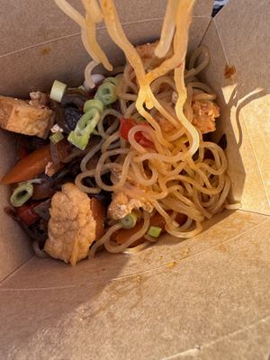 Noodles with tofu mushroom and onion   at Frank's   in Strandhill