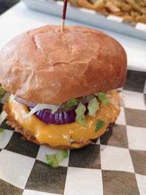 Jr burger at Mission Burger Co. in Atlanta