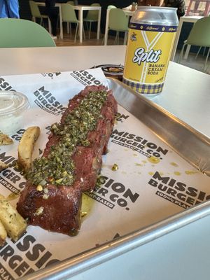 Steak frites   at Mission Burger Co. in Atlanta