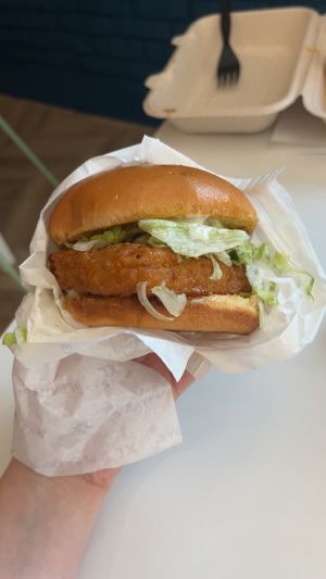 Lemon pepper chicken sandwich  at Mission Burger Co. in Atlanta