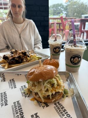 Big Don Burger, Brisket Fries, Cookies N Cream Shakes  at Mission Burger Co. in Atlanta