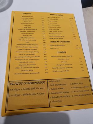 Carta at Cafe y Té Pacífico in Salamanca