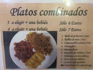 Platos combinados at Cafe y Té Pacífico in Salamanca