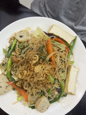 Stir fried glass noodles with vegetabless  at Hy Lac Chay in Da Lat
