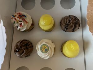 I couldn't decide which flavor so I took one each. Luckily they make mini cupcakes too so you can eat 2 to 3 at a one time 😃  at Little Miss Cupcape in Boston