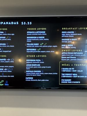 Menu   at Empanola Mobile in Mobile