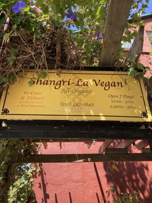 sign at Shangri-La Vegan - Linden in Oakland