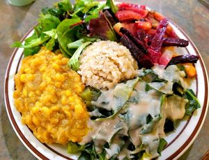 Moderate plate at Shangri-La Vegan - Linden in Oakland