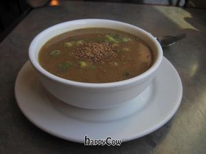 Amazing soup. at Shangri-La Vegan - Linden in Oakland