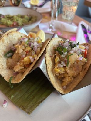 Jackfruit tacos - loved the homemade tortilla!  at Pura Vida Restaurant in Toronto