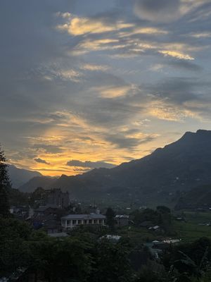 sunset view  at Sa Mu Coffee & Restaurants in Lao Cai