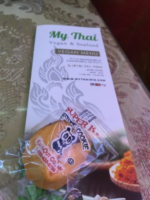 Vegan Fortune Cookie 🥰 at My Thai in Chatsworth