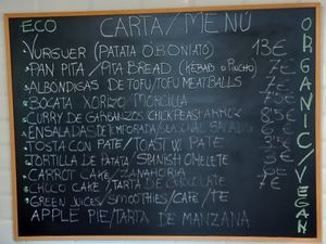 Current menu at Vegasi 08/12/25 at vegasi in Altea