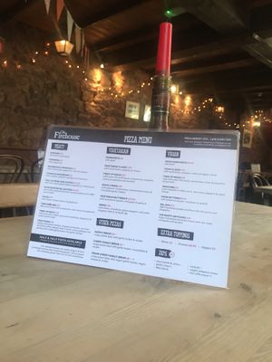 Pizza Menu Sept 2019 at The Old Firehouse in Exeter
