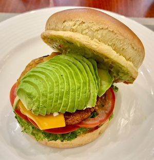 Chicken burger at The Fountain Restaurant in Dubai