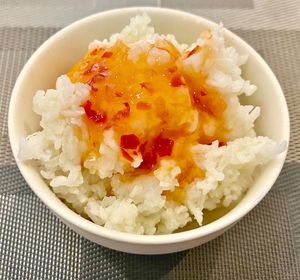 Sticky jasmine rice with sweet chilli at The Fountain Restaurant in Dubai
