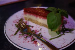 Raspberry cheesecake (vegan) at EDEN in Saarbrucken