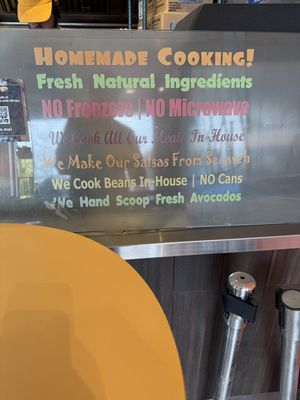 A welcome sign at a fast food restaurant   at Burrito Gringo - Bronson Ave in Ottawa